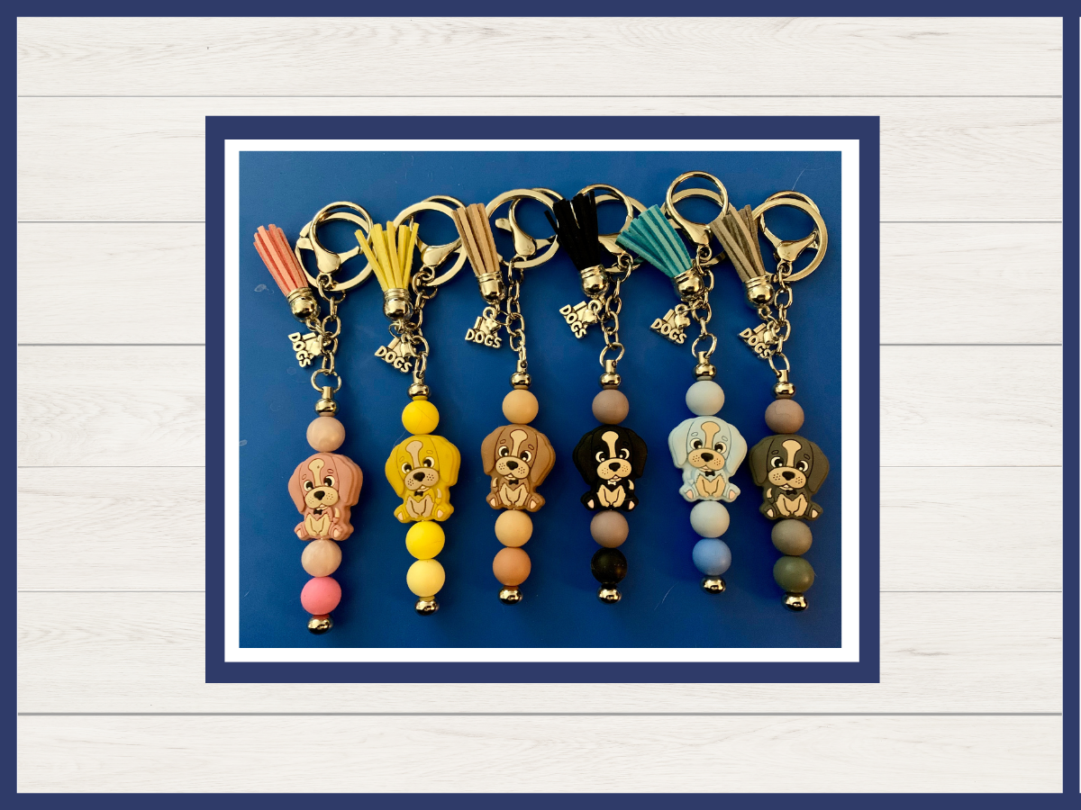 Keychain - Beaded Dog